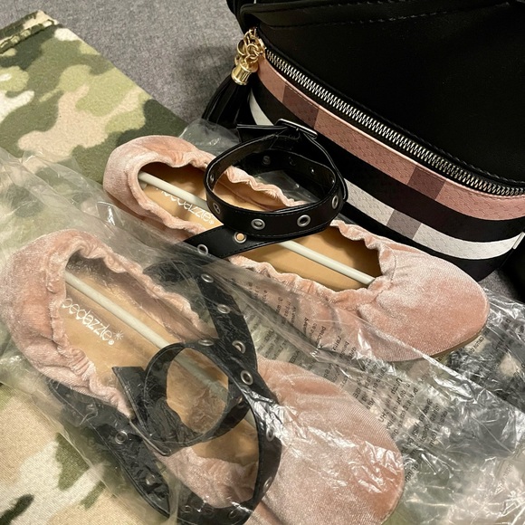 “Shoedazzle” Jazmeen Ballerina 🩰 Shoes Round Toe Buckle Ankle Wraparound Strap. - Picture 5 of 6